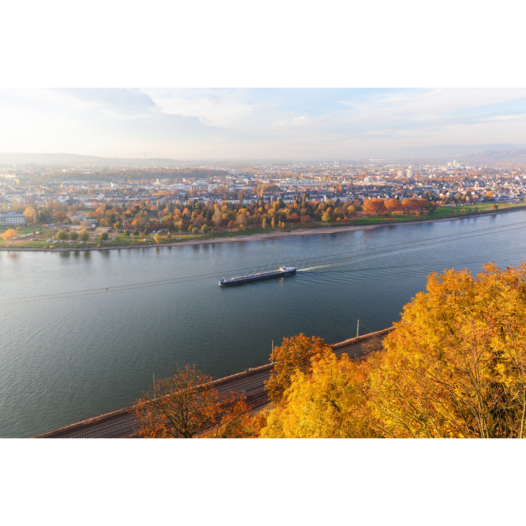 Rhein bei Koblenz, Deutschland von Chris-mueller - Leinwandbild