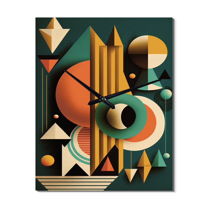 Horloge murale Mid-Century Retro Dimensions VI - Abstract Mid Century, Très grand