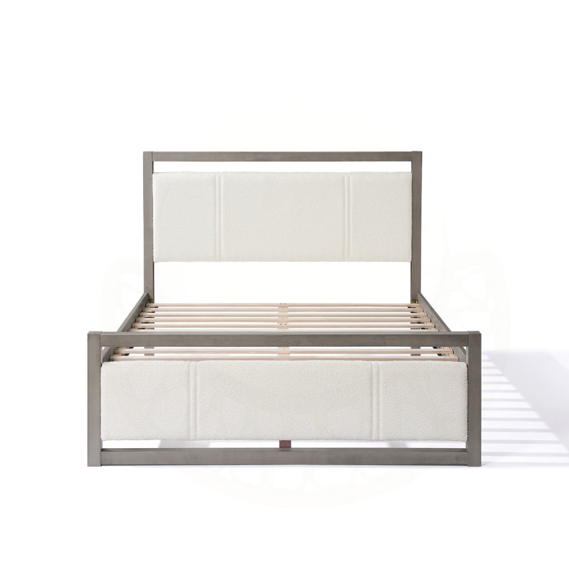 Luxueuse reine Mosman avec tête de lit en tissu doux et fabrication en bois robuste