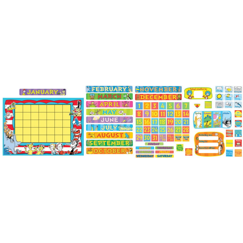 Eureka Dr. Seuss Calendar Bulletin Board Set