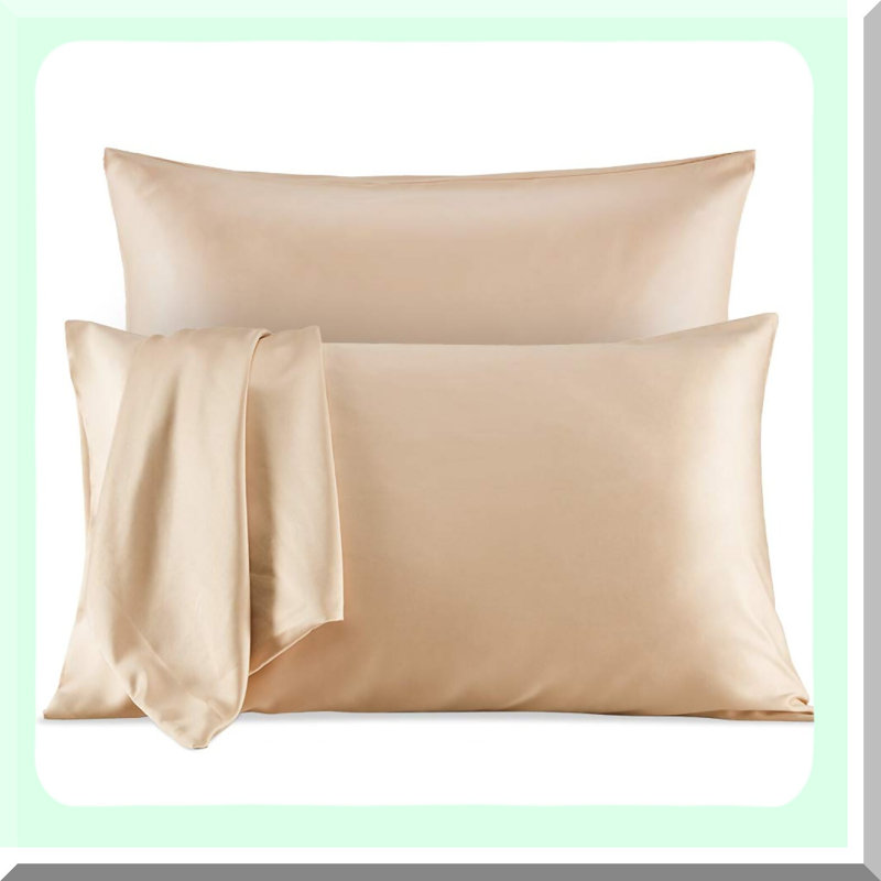 HairGuard Queen Pillowcase Set - 20x30 inches, Temperature Control Covers - Almond Buff - Pack of 2