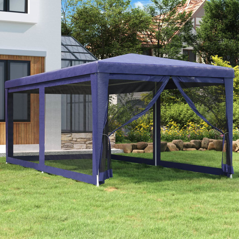 6 x 3m Iron Party Tent, Blue, Blue