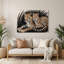 «Big Cats Cheetahs», art mural en métal noir-1761796382