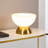 Lamina 5" Double Dome Dimmable LED Table Lamp With Gold Brass Accent