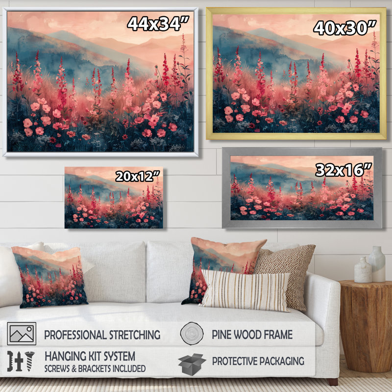 Aquinnah - Lupin, art mural, H 12 po x l 20 po x P 1 po, Toile tendue