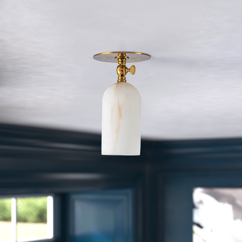 Alabaster Cylinder Flush Mount Spotlight