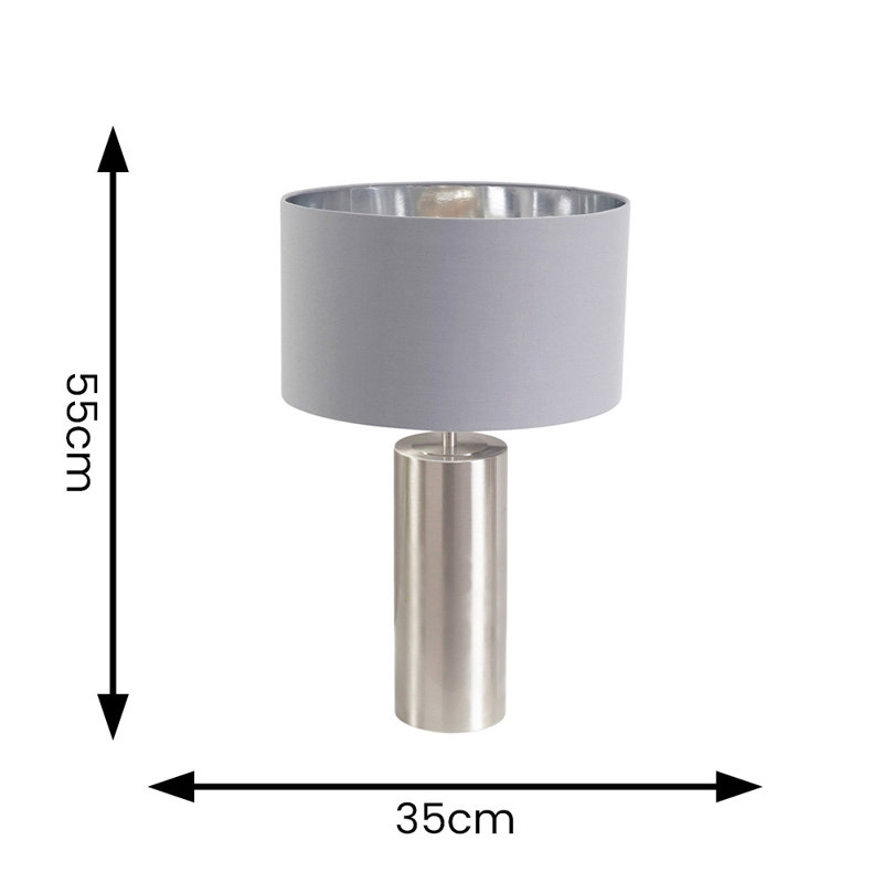 Andolin Metal Table Lamp, Silver, Grey