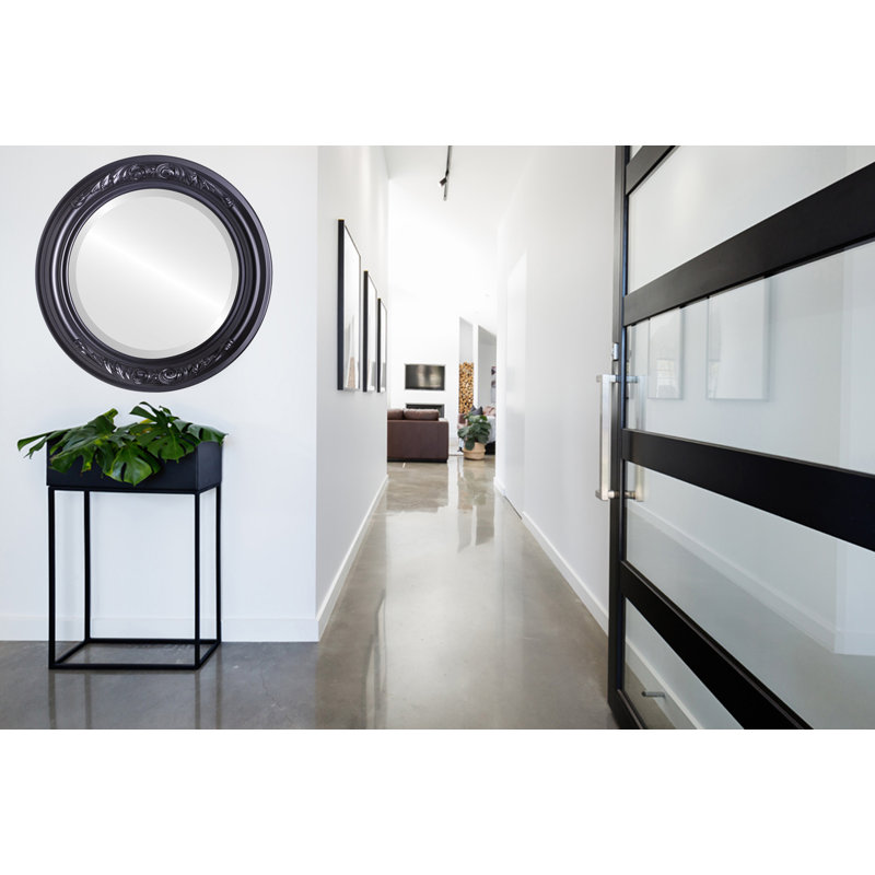 Miroir d'appoint Winfrey, H 17 po x l 17 po, Noir mat
