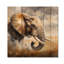 African Elephant Memories I - Art mural moderne sur bois de pin naturel-1549662054