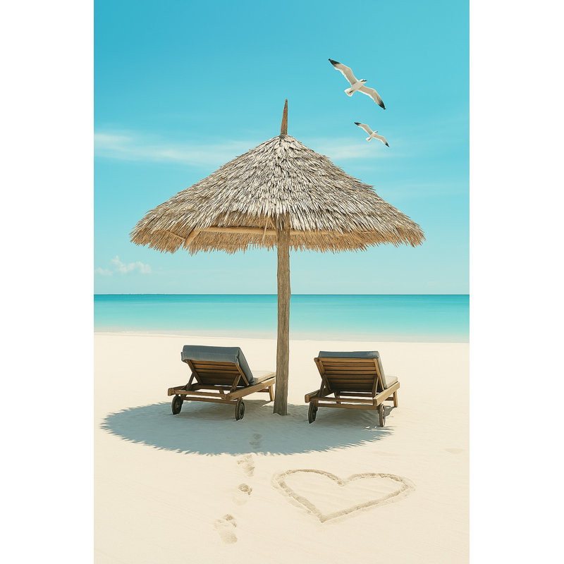 «Tropical Heart - Seaside Romance», art mural sur toile tendue