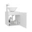 Meuble-lavabo flottant à une porte Clyde, avec lavabo vasque et une tablette-1368777862
