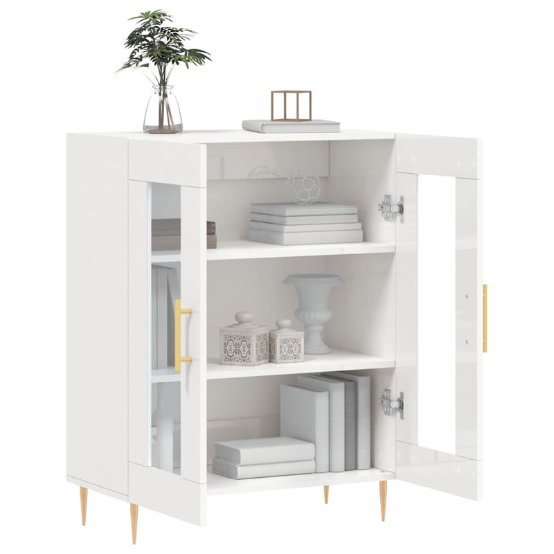 Malet 2 - Door Rectangle Accent Cabinet, High Gloss White