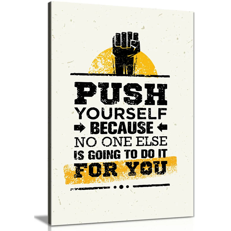 Push Yourself Grunge - Wrapped Canvas Print, 31cm H x 20cm W