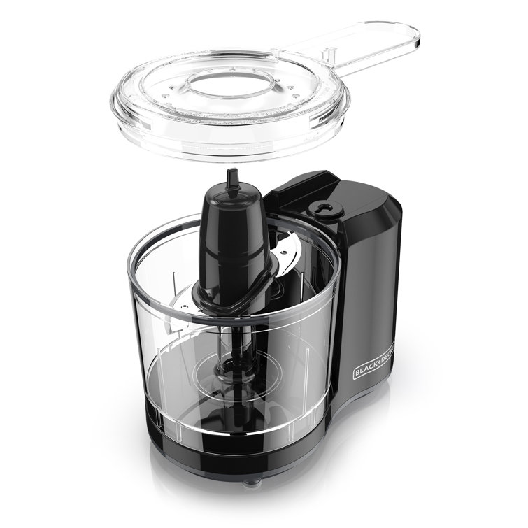 BLACK+DECKER 4-Cup Glass Bowl Chopper Food Processor With Two