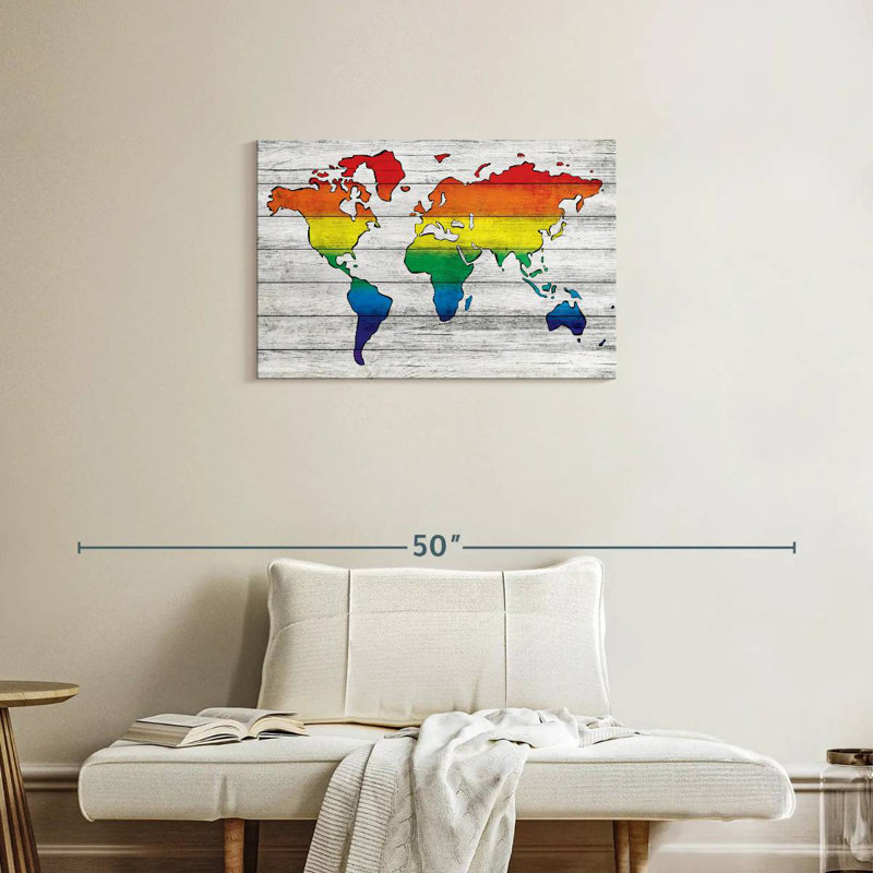 Aliaz Pride World Map, 20" H x 30" W
