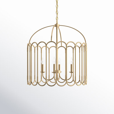4 Light Metal Dimmable Geometric Chandelier