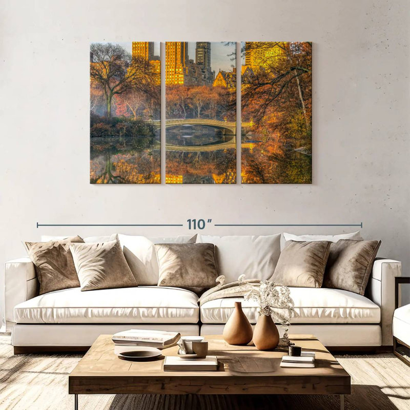 Nicci Bow Bridge en automne, H 48 po x l 74 po