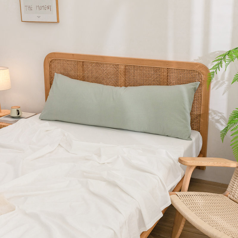 Housse de coussin 100% coton délavé Bestouch, De corps (20 po x 54 po), Vert sauge