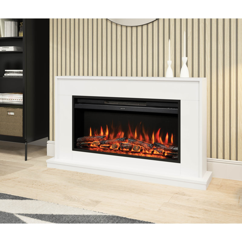Salehurst Timber Electric Fireplace, 76cm H x 123.60cm W x 25cm D