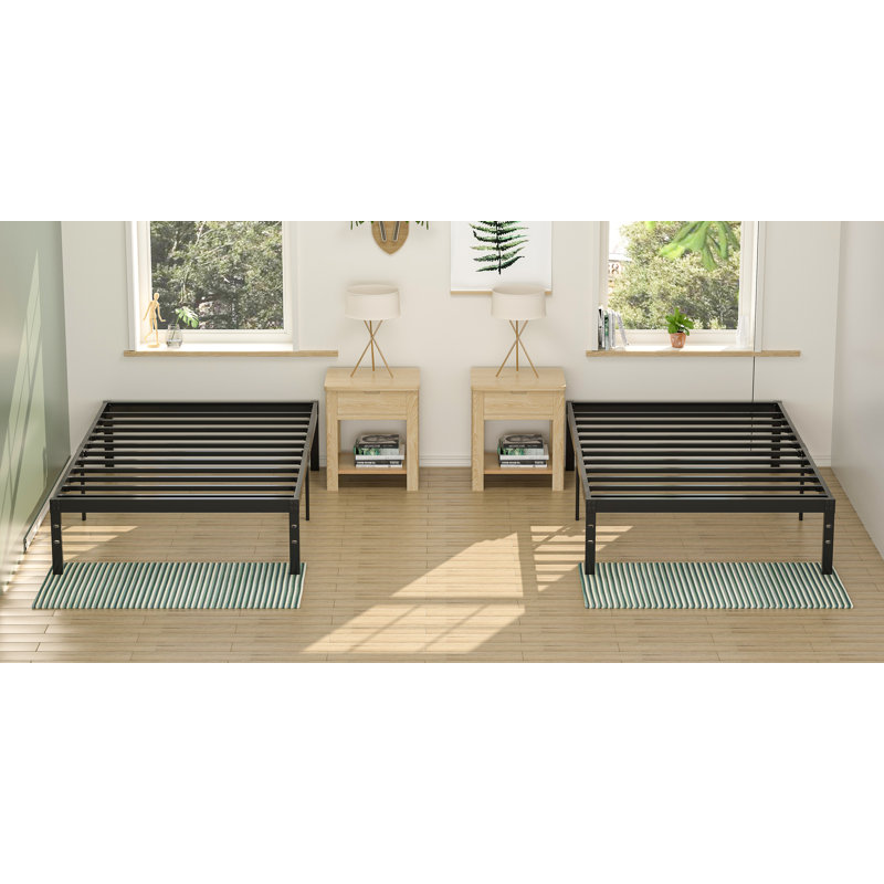 Ensemble de sommier plateforme simple en métal 2 pièces Rudchester, 14"