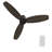 60"  3-Blade Flush Mounted Black Ceiling Fan with Remote Control, without Light-2135301076