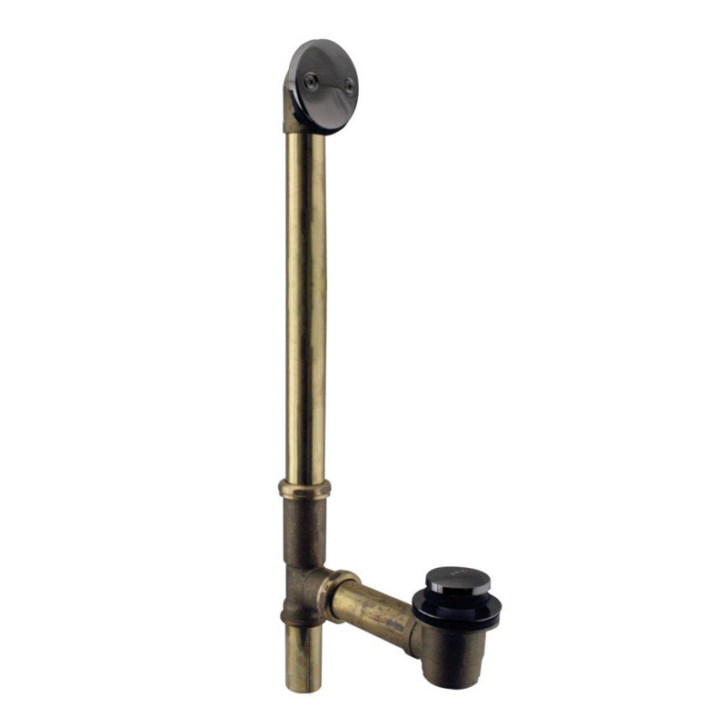 22-1/2" 17 Gauge Brass Tip-Toe Bathtub Leg Drain Assembly with 2-Hole Overflow, Oil Rubbed Bronze