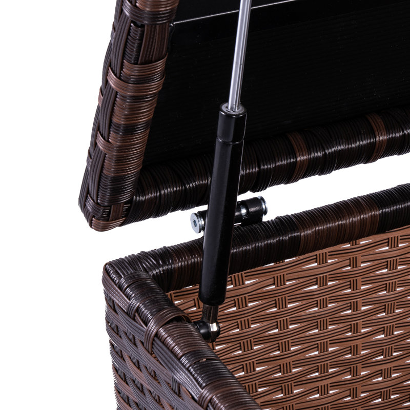 Petite boîte de rangement d'extérieur avec couvercle, Brun