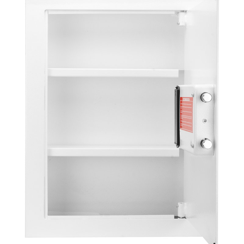White Biometric Wall Cubicle - 120 Fingerprint Module, Adjustable Shelves, Solid Steel Build Safe With Protection Recognition, 2 Removable Construction