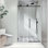 Une porte de douche fixe et une porte coulissante sans cadre avec verre trempé de 8 mm, fermeture douce réglable et Nano Easy-Clean
