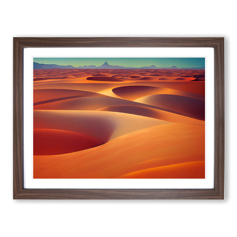 Vibrant Desert - Framed Print, 34cm H x 46cm W x 2cm D, Walnut