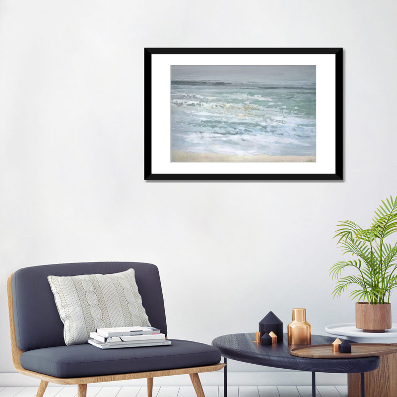 «Spindrift», reproduction sur toile tendue, Blanc, Papier d'art encadré noir, H 16 po x l 24 po x P 1 po