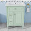 Meuble-lavabo autoportant moderne avec lavabo en céramique, tablette réglable et grand espace de rangement-83336578