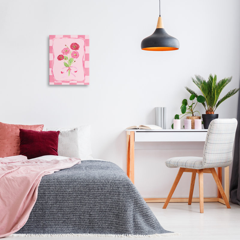 Jolie et douce toile de renoncule, design par Nina Jacobs, H 20 po x l 16 po