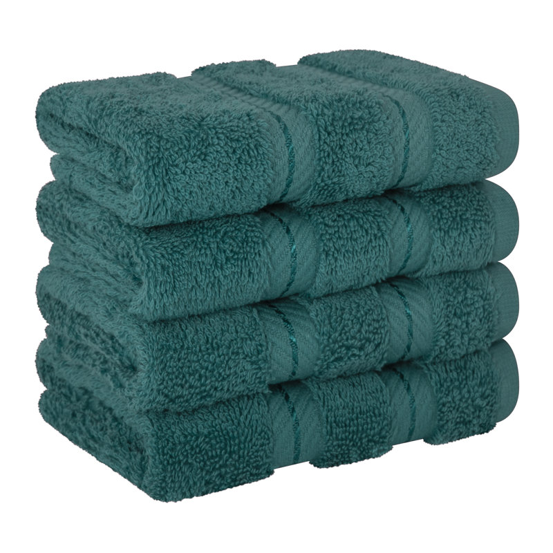 Darcelle 100% Cotton 4-Piece Turkish Washcloth Set, Colonial Blue