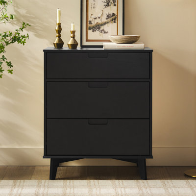 Yarber Groove 3 Drawer Solid Wood Chest