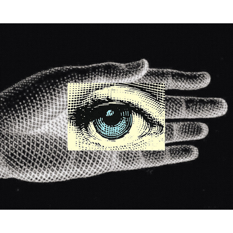 Handeye 3 Print by Jeffrey Goodman, Image Brush Gel