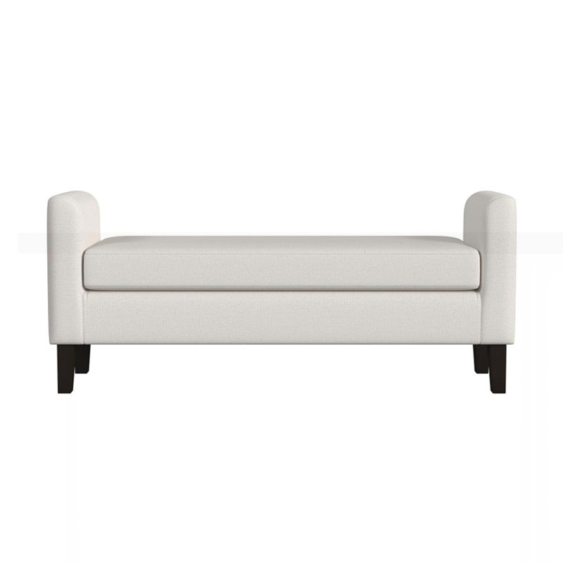 Banc d'appoint rembourré en tissu avec accoudoirs