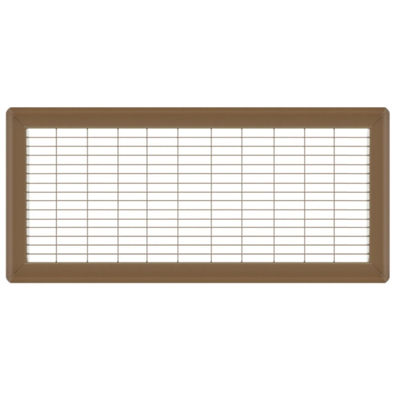Gril de plancher brun de gros calibre, H 0,9 po x l 8 po x L 22 po