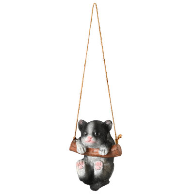 5" Swinging Black Kitten