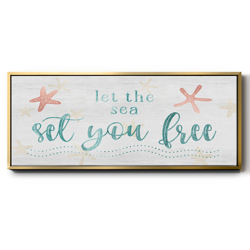 Sea Free- Framed Canvas, 20" H x 50" W