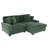 Stephania 2 - Piece Upholstered Green Faux Rabbit Fur Flannel Modular Sectional Sofa with Armrests & Throw Pillows-109423038