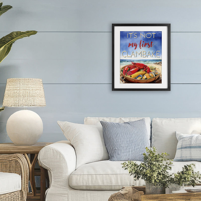 «Not My First Clambake», reproduction encadrée sous verre, conception de Grotto Studios, H 21 po x l 17 po, Cadre noir minuit