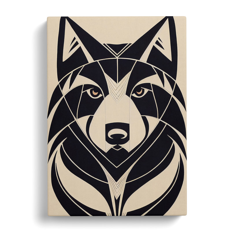 Wolf In Abstract No.3 - Wall Art, Wrapped Canvas, 50cm H x 35cm W, No Matte
