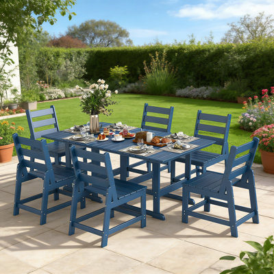 Table et chaises d'extérieur 7 pièces toutes saisons