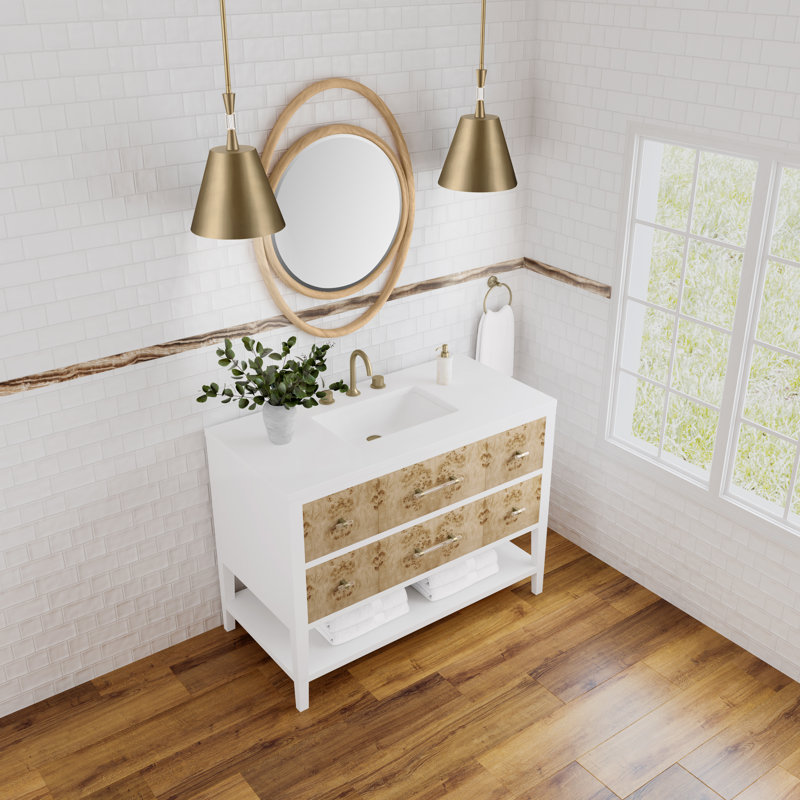 Olena 48'' W Single Vanity, 8" Widespread, White Zeus 