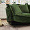 Canapés modulaires | Moderne en forme de L 2 places pour salon, repose-pieds convertible, housse amovible | Chenille | Vert sauge