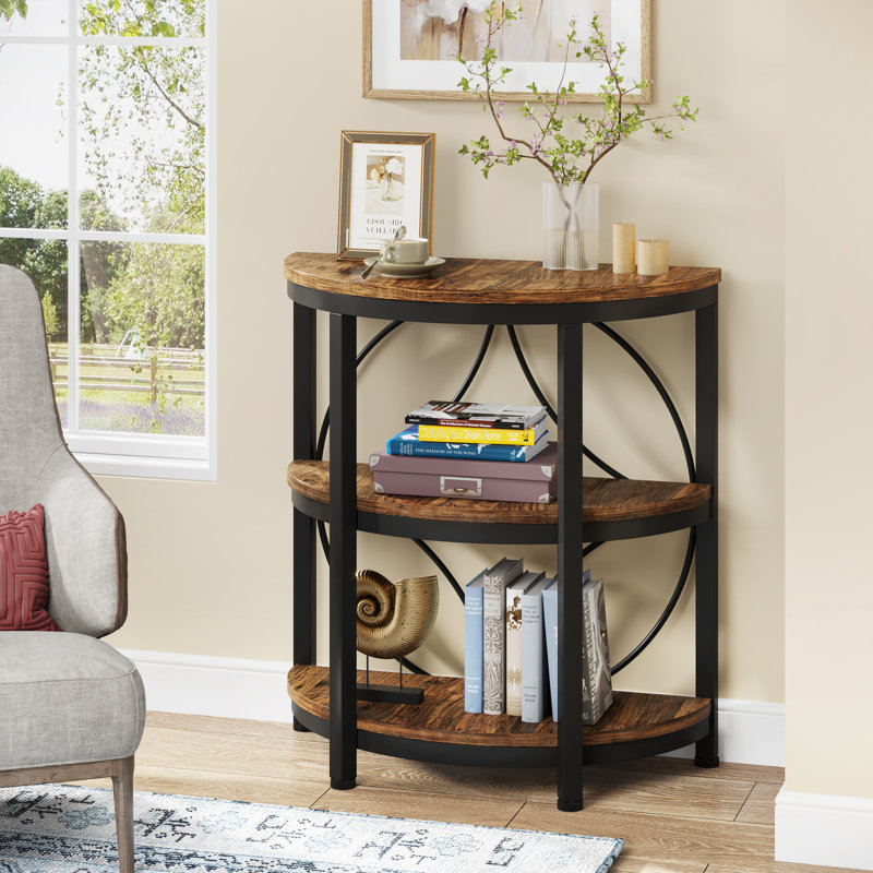 Obim 3-Shelve Manufactured Wood End Table , Brown, 1