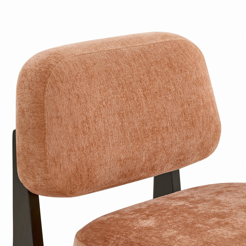Chaise d'appoint moderne, chaise d'appoint avec structure en bois massif, Orange