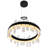 Modern LED 32in Chandelier – Flush Mount Black & Satin Gold Fixture, Integrated Dimmable Lighting for Dining Room, Bedroom, or Entryway-1075517081-1200974724