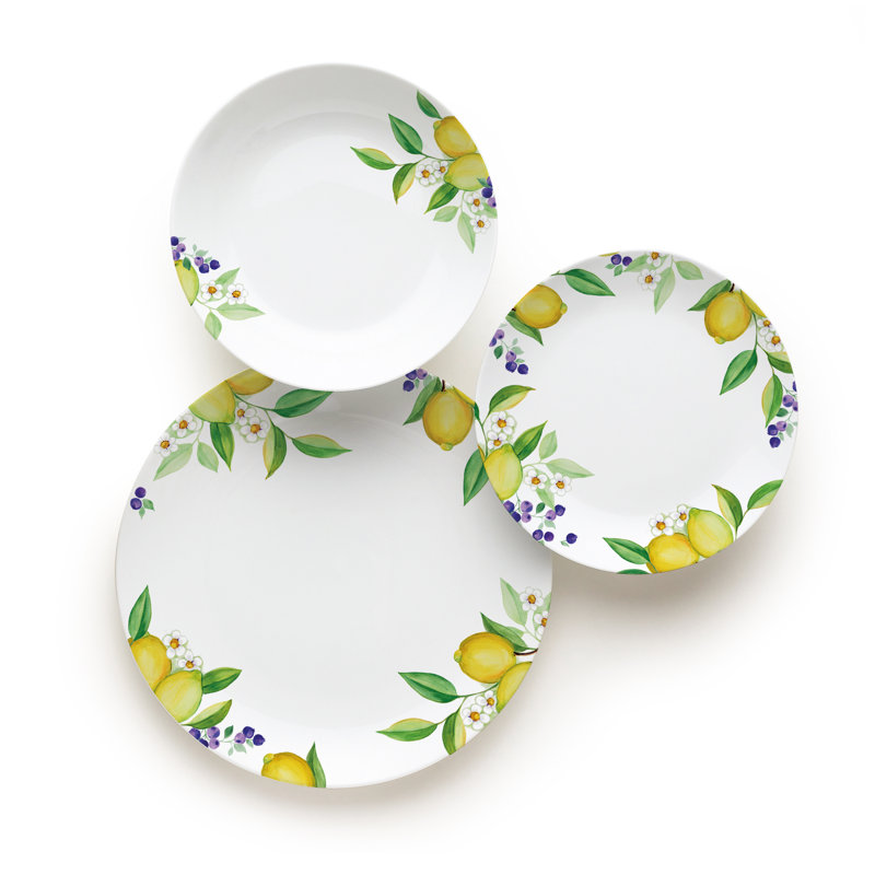 Lemon 18 Piece Dinnerware Set, Service for 6